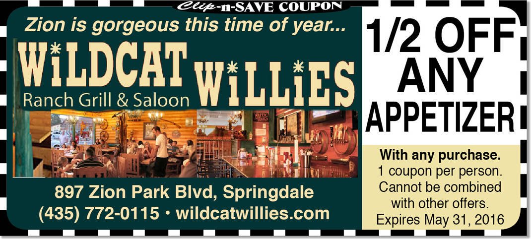 Wildcat Willies Springdale Restaurant #Coupon | 1/2 off apps in May <a href="/wildcatwillies_/">Wildcat Willies</a> springdale.co/wildcat-willie…