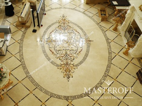 masteroff_com's tweet image. Мраморный #пол с художественным #панно.Все #полы из камня на нашем сайте masteroff.com/poly/.