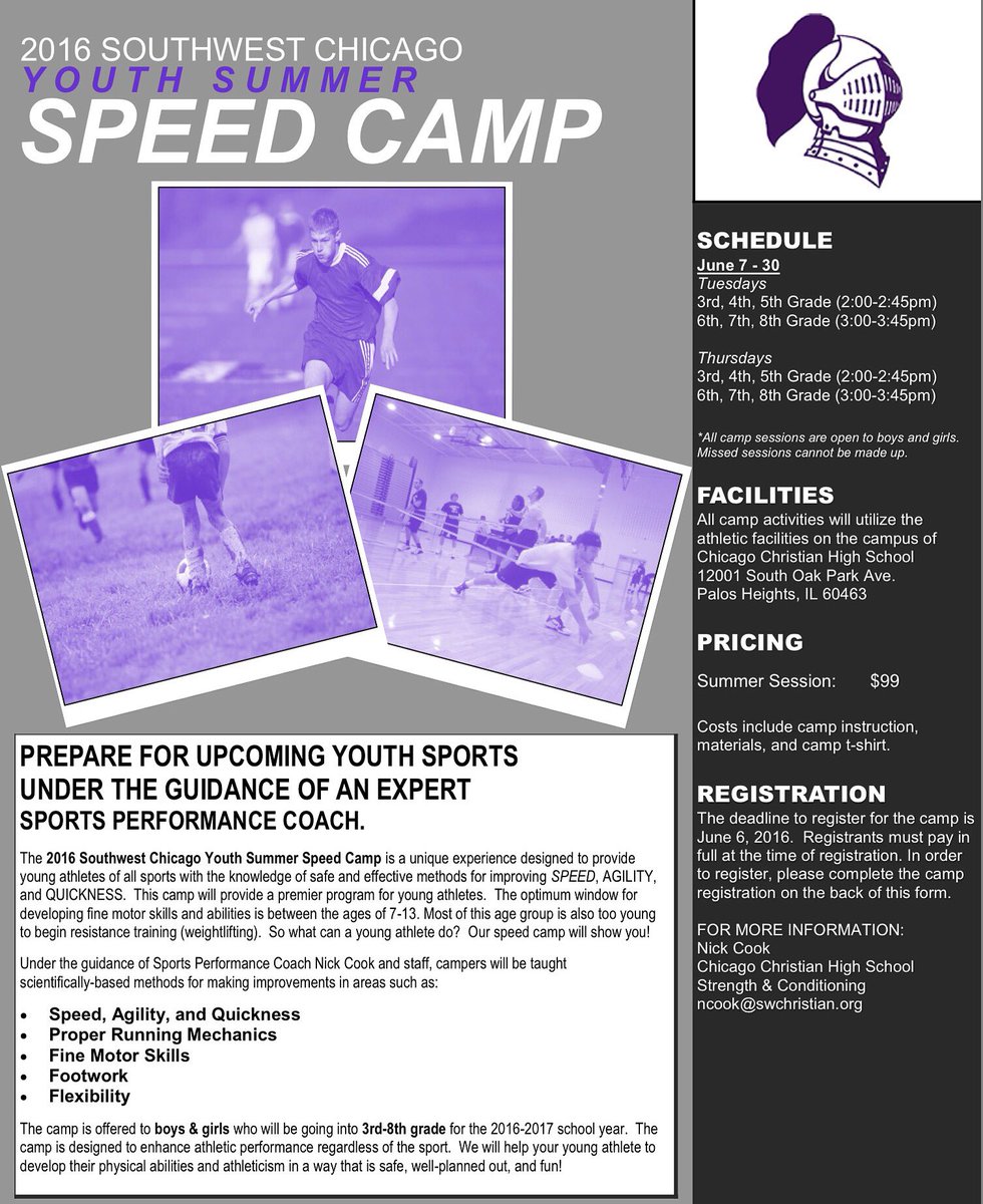 CCHSKnights_FB's tweet image. Youth SPEED CAMP
June 7-30 : Tues/Thrs : Grades 3-8
#ScienceBasedTraining #Fun 
#GetFAST #SpeedKills #FutureKNIGHTS