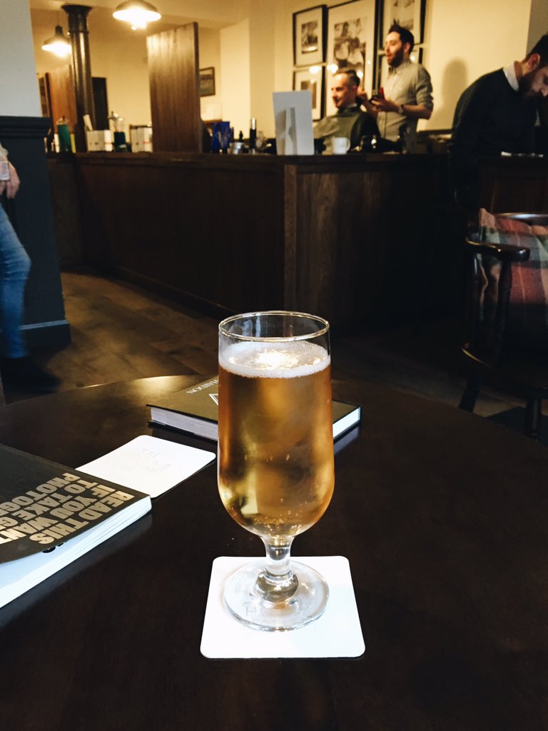 Thanks <a href="/HMBarbers/">House Martin Barbers</a> for the cold beer while I wait for <a href="/aitchisonross/">Ross Aitchison</a> to get dolled up. Barber win.