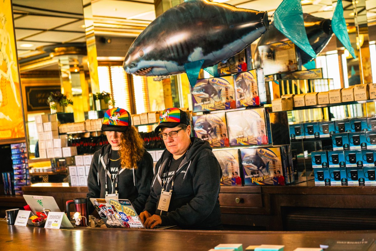 newrelic's tweet photo. That one time a floating shark made its way into the Hacker Lounge.. #FutureStack15 #jawesome #TBT RT if you saw it! https://t.co/aVqkSaM1gt