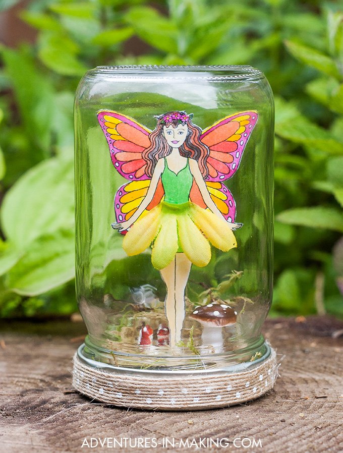 Make your own Fairy In A Jar with this fun tutorial and free printable color-in fairy! bit.ly/1NkXFM6