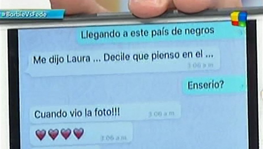 "Llegando a este país de negros": el pólémico mensaje de Fede Bal que mostraron en @intrusosoficial