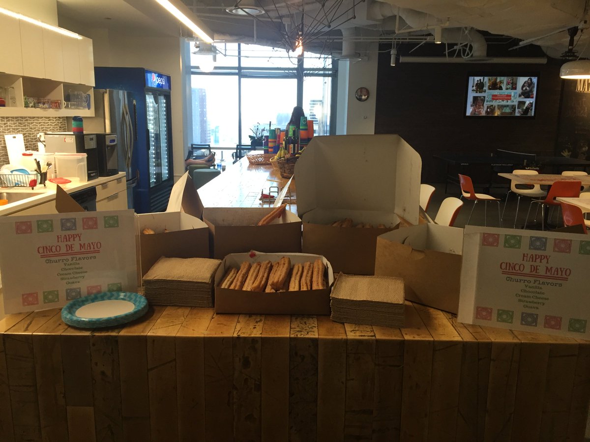 Mattersight's tweet photo. Surprise Churro Day at #MatterChi! Is your #CincoDeMayo going as good as ours? #Mattersight https://t.co/fO2VrUDbNs