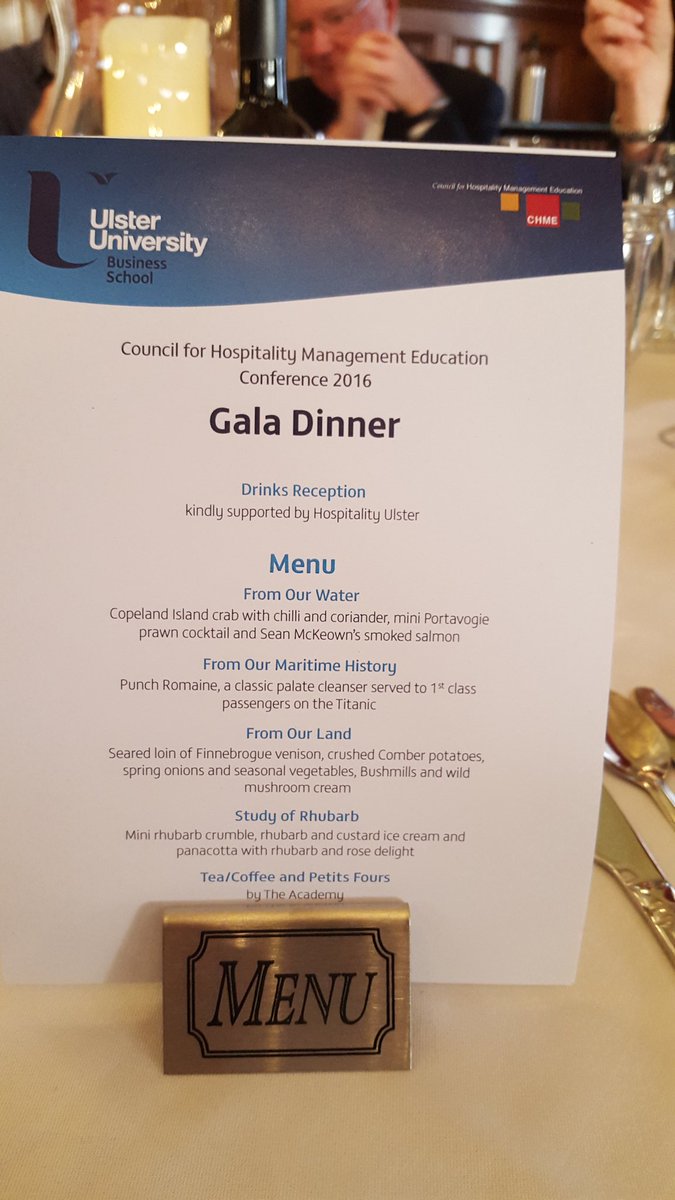 PeteTeacher59's tweet photo. #CHME16 #CHME2016 Dinner menu bon appetit colleagues https://t.co/Gwq2HThGiz
