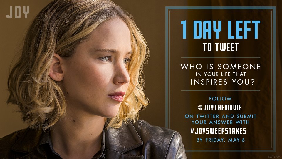 Reminder: If you haven't already entered our #JoySweepstakes, now is the time! Rules: bit.ly/JoySweepsRules