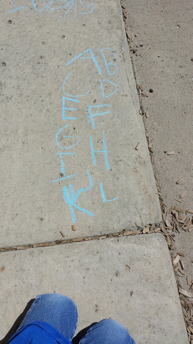 MsQuintus's tweet photo. No paper needed! #alphabetpractice #chalk #summerfun https://t.co/JlO7SMcLpr