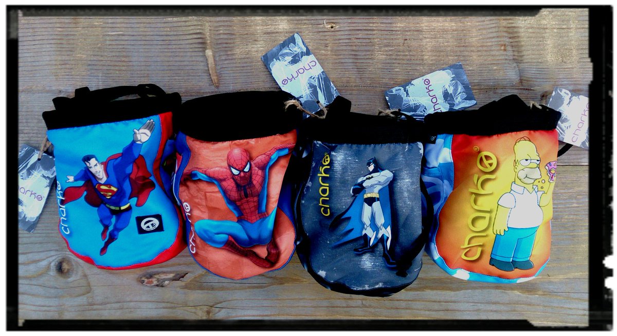 Who's your #hero?  <a href="/Charkodesigns/">CHARKO</a> new chalk bags looking #awesome. #climbing #bouldering #superhero #homer