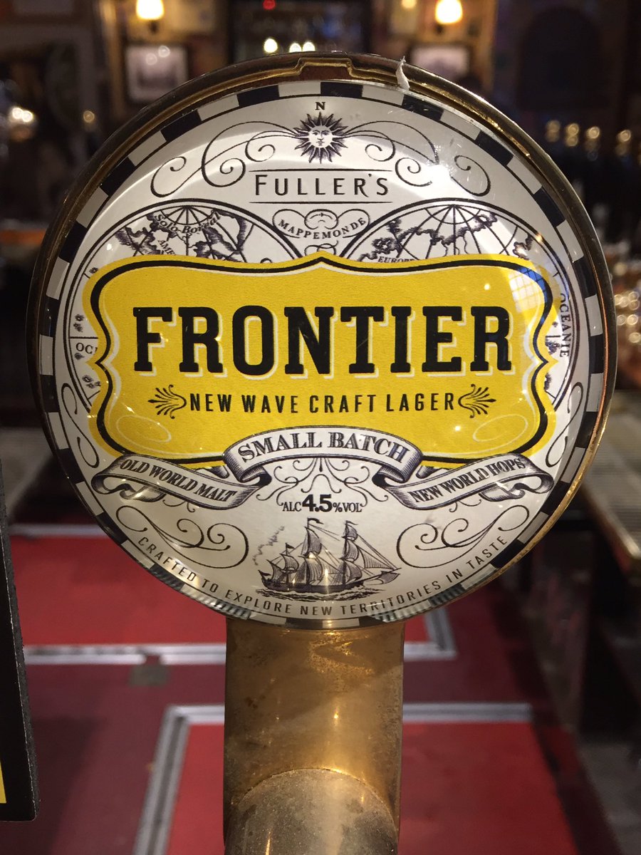 cityarmscardiff's tweet photo. Back by popular demand is @FullersBrewery @FrontierLager, a cracking 4.5% malty lager #delicious #CraftBatch https://t.co/CAY1ZFigTP