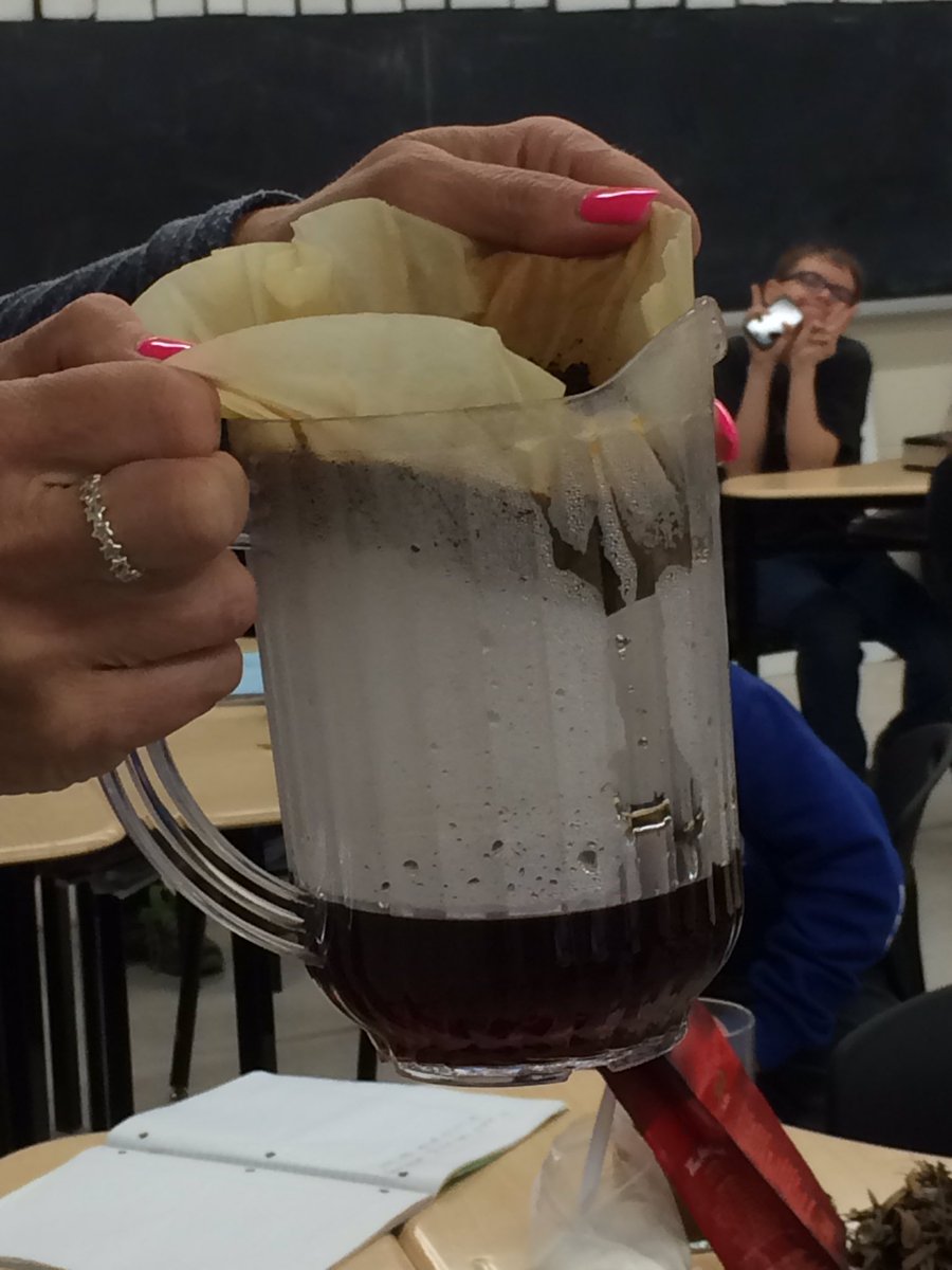 Coffee anyone? Checking out filtration and residue in gr 7 science. @hillsidehornet