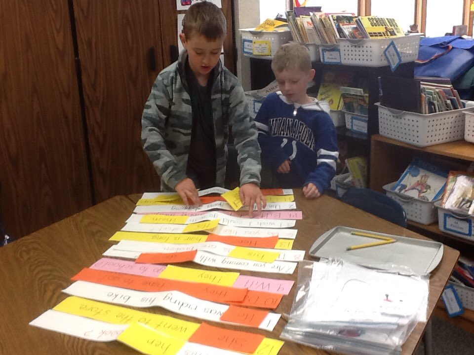 HuffmanJena's tweet photo. Cooperating to complete Word Work...finding the correct pronouns to replace the nouns. https://t.co/WsRAQuNARu