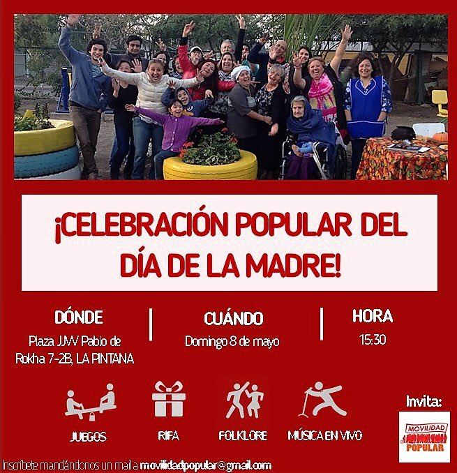MovPopu's tweet photo. [Celebración Popular] Todos muy invitados a sumarse a esta celebración del día de la madre https://t.co/TZteE99FbX