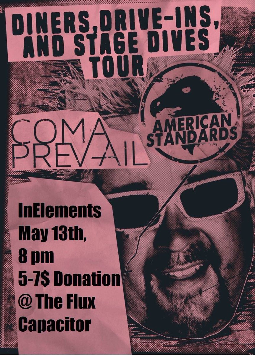 americanstndrds's tweet photo. Colorado Springs-we're coming at you 5/13 at #FluxCapacitor w/our tour buds @ComaPrevail +local legends #Inelements. https://t.co/xUYNAd19oK