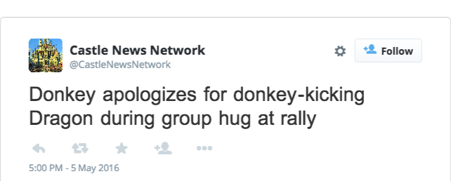 Shrek4Pres's tweet photo. I was excited! I like hugs! -Donkey https://t.co/5ksCG9ei4o