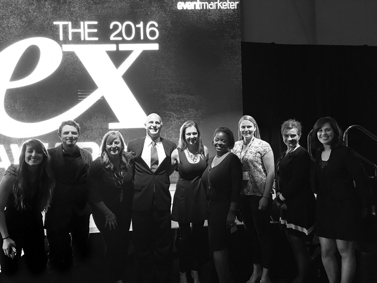 obe95's tweet photo. CEO Deb Lemon and team happily received our Gold #ExAward for one of our retail campaigns. #EMSLive https://t.co/bi6VpO6PyT