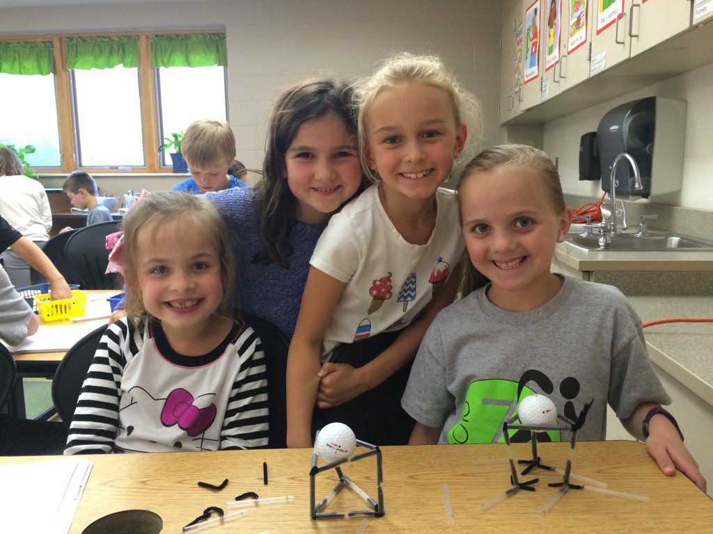 First graders succeed at the Tall Tower Challenge