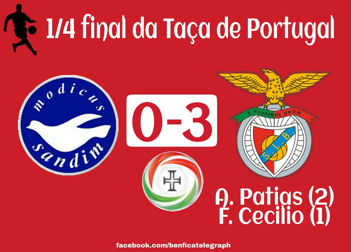 sergiotex72's tweet photo. #FUTSAL
1/4 final da #TaçaDePortugal
#ADModicusSandim 0 - 3 @SLBenfica
A. Patias (2) F. Cecilio (1) https://t.co/O0jrKCDPYF