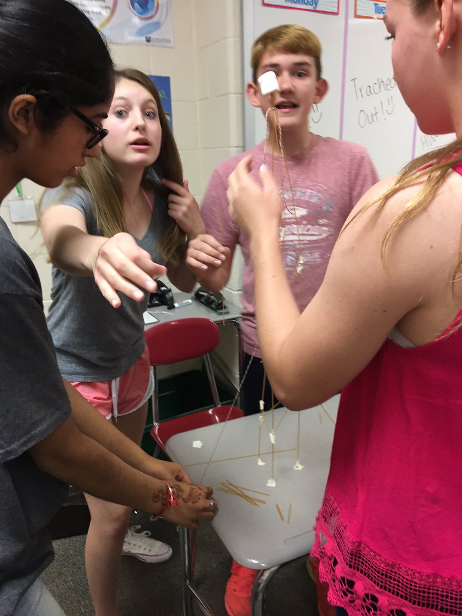 Hello_Ms_Haas's tweet photo. 8-4 students enjoying the marshmallow challenge! 😊 #latepost #salemproud https://t.co/rpS5kabPrY