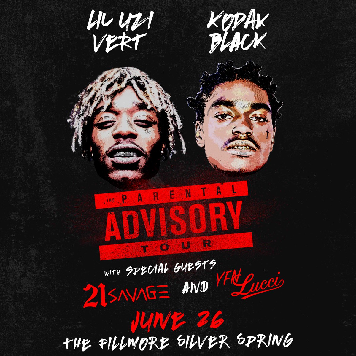 FillmoreSS's tweet photo. JUST ANNOUNCED -- @LILUZIVERT &amp; @KodakBlack1k on June 26th! Tix on sale Friday at 10AM: https://t.co/J61CcZgSUI https://t.co/6SvwJCMCGj