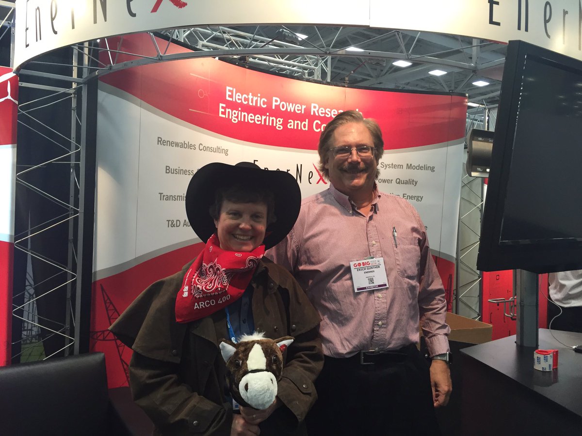 It's a wrap! Sue Koval stopped by @EnerNex on her horse to have us mosey on over to the <a href="/IEEETandD/">IEEE PES T&D</a> after party.