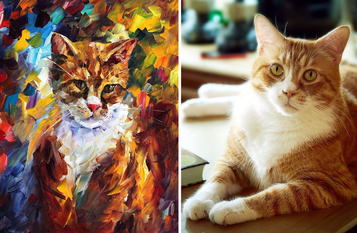 Afremov_Artist's tweet photo. I would like to share a portrait of my cat Max that I created some time ago https://t.co/xC0zklBM8f https://t.co/F9w8jMiCZa