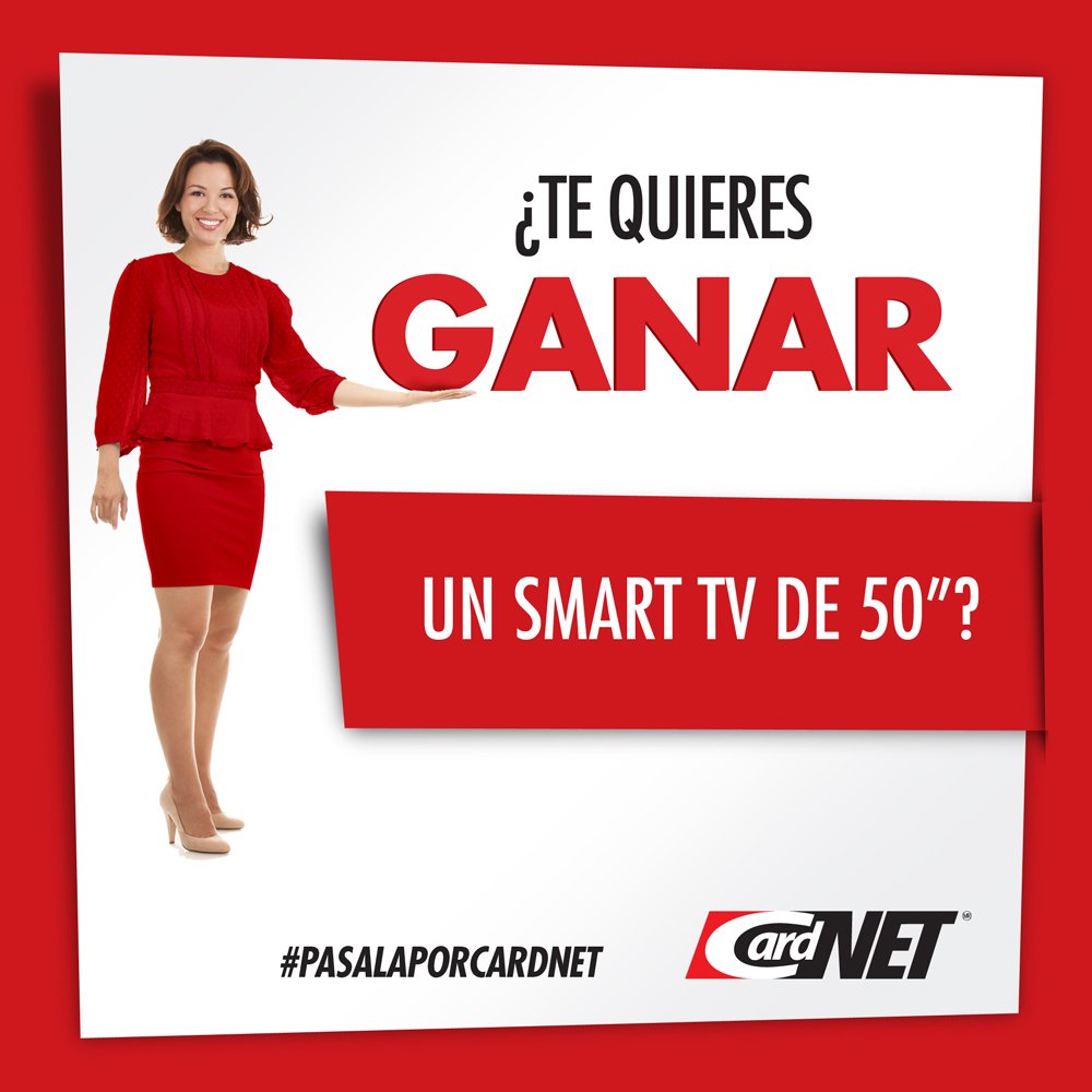 CardNETRD's tweet photo. En mayo #PasalaporCardNET y gana 1 Smart TV de 50" todas las semanas ¡Participa!
#CardNETRD #sorteoCardNET https://t.co/560jFk4ZYe