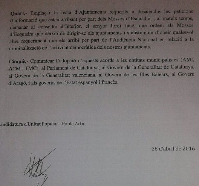 CupTarrega's tweet photo. #PleCCUrgell @cupbellpuig Moció suport als aj. investigats i càrrecs encausats x Audiència. Votada x punts #ambpor https://t.co/C1StHFq6hP