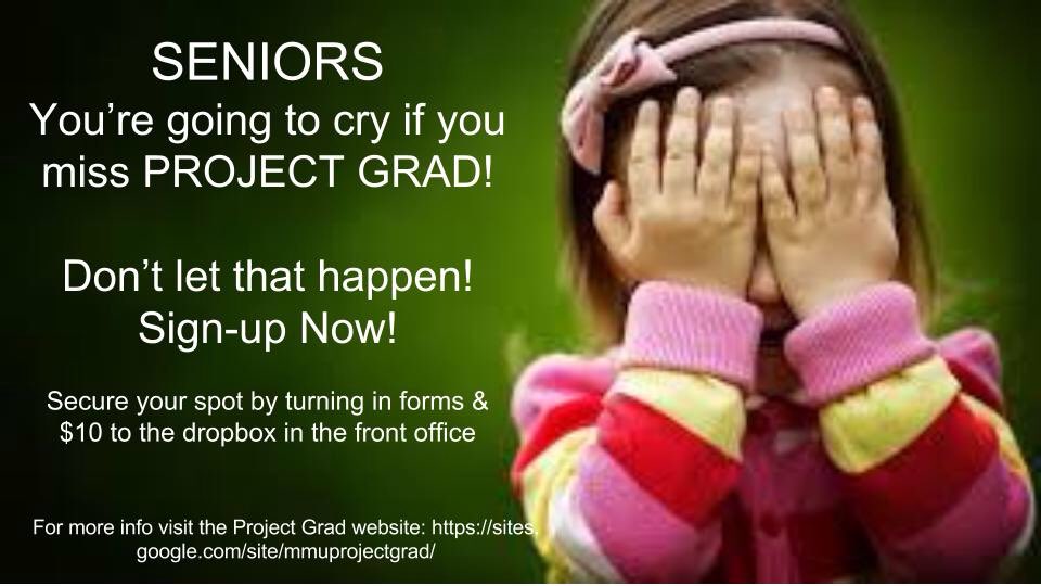 MMU_ProjectGrad's tweet image. Tomorrow is the day! Get your forms in! #CougarNation #classof2016