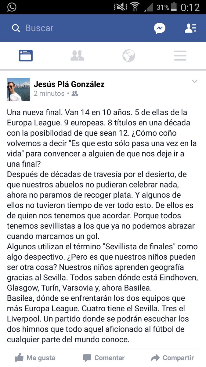 JesPlaGon's tweet photo. #VamosMiSevilla #TogetherToBasel 140 caracteres no son suficientes esta noche. https://t.co/qgQCwZBwhp