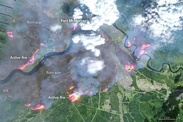 play103radio's tweet photo. Photo from NASA of fires from two hours ago #ymmfire #ymm @Mix1037FMNews https://t.co/EPLUQNbis4