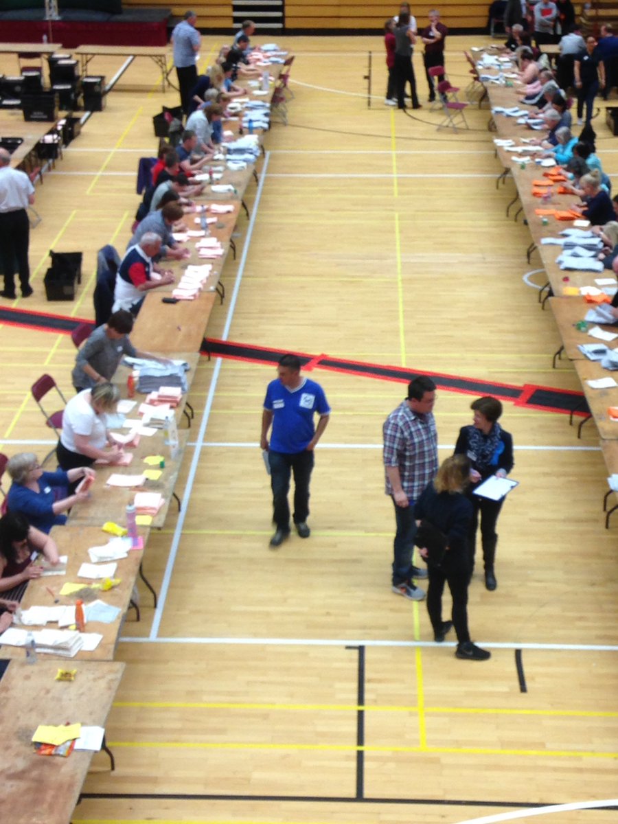 ruthmosalski's tweet photo. Plaid Cymru's Cardiff West candidate is checking the counts here #cdfcount https://t.co/zPK6ZULWJT