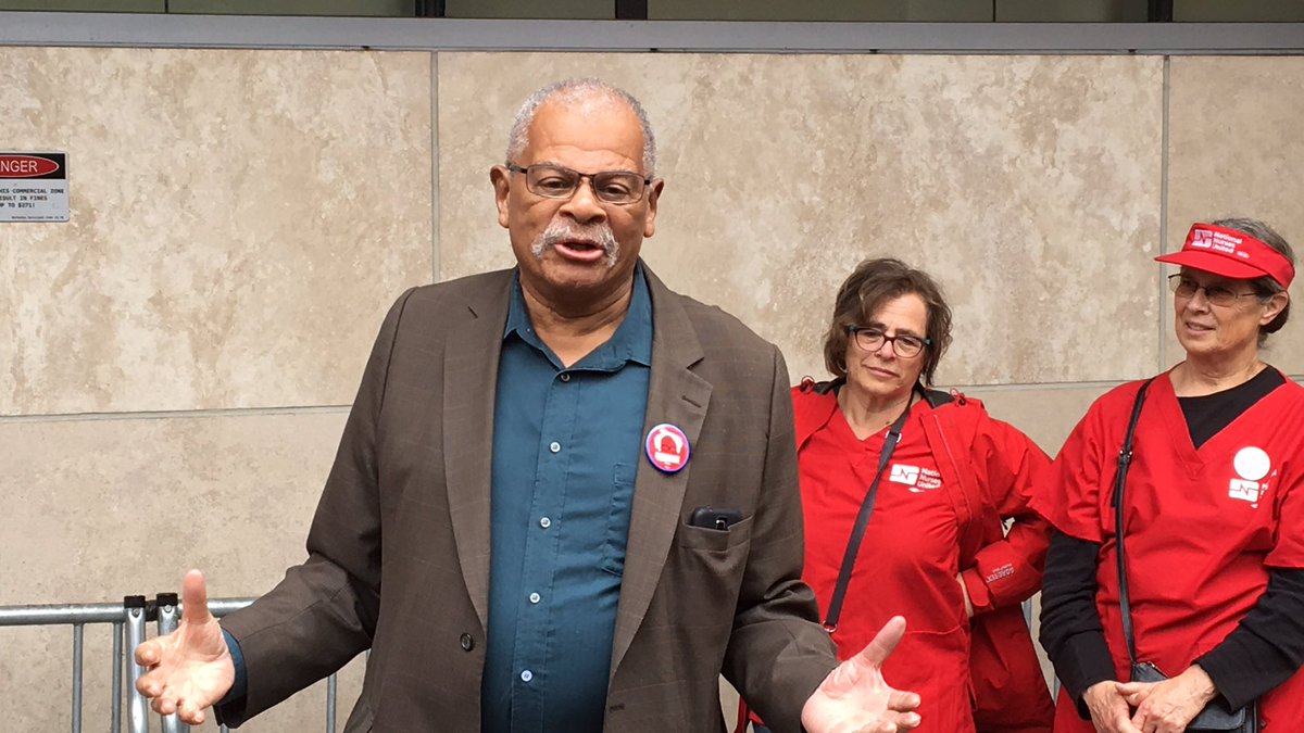 RoseAnnDeMoro's tweet photo. Fmr #Berkeley Mayor Gus Newport: Bernie Sanders is speaking out on behalf of the 99%. He has my vote! #CAPrimary https://t.co/luerw1eAh5