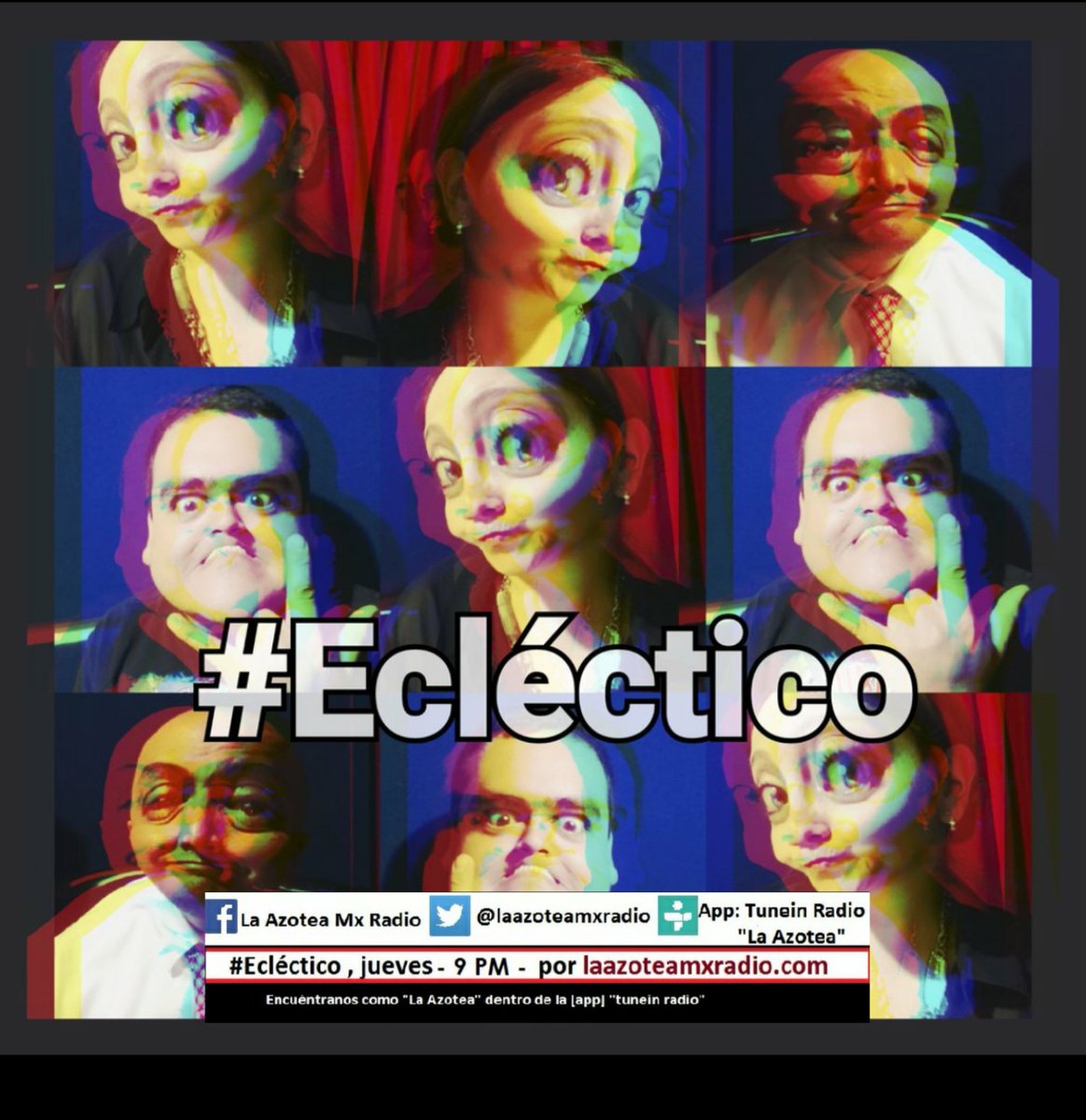 LaAzoteaMxRadio's tweet photo. Esta noche no te pierdas #Ecléctico! Jueves 9PM c/ #Chema #Maclo y #Roy
https://t.co/pXTRARobjE -radio por internet https://t.co/tU8axyeoDo