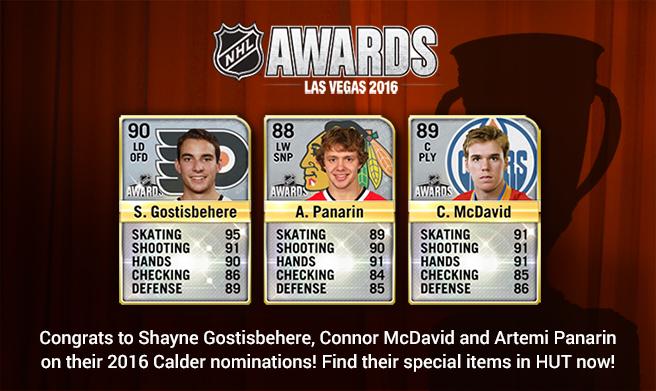 EASPORTSNHL's tweet photo. The #NHL Calder Trophy nominees are now available in #HUT. https://t.co/ihr3Yid6Ms