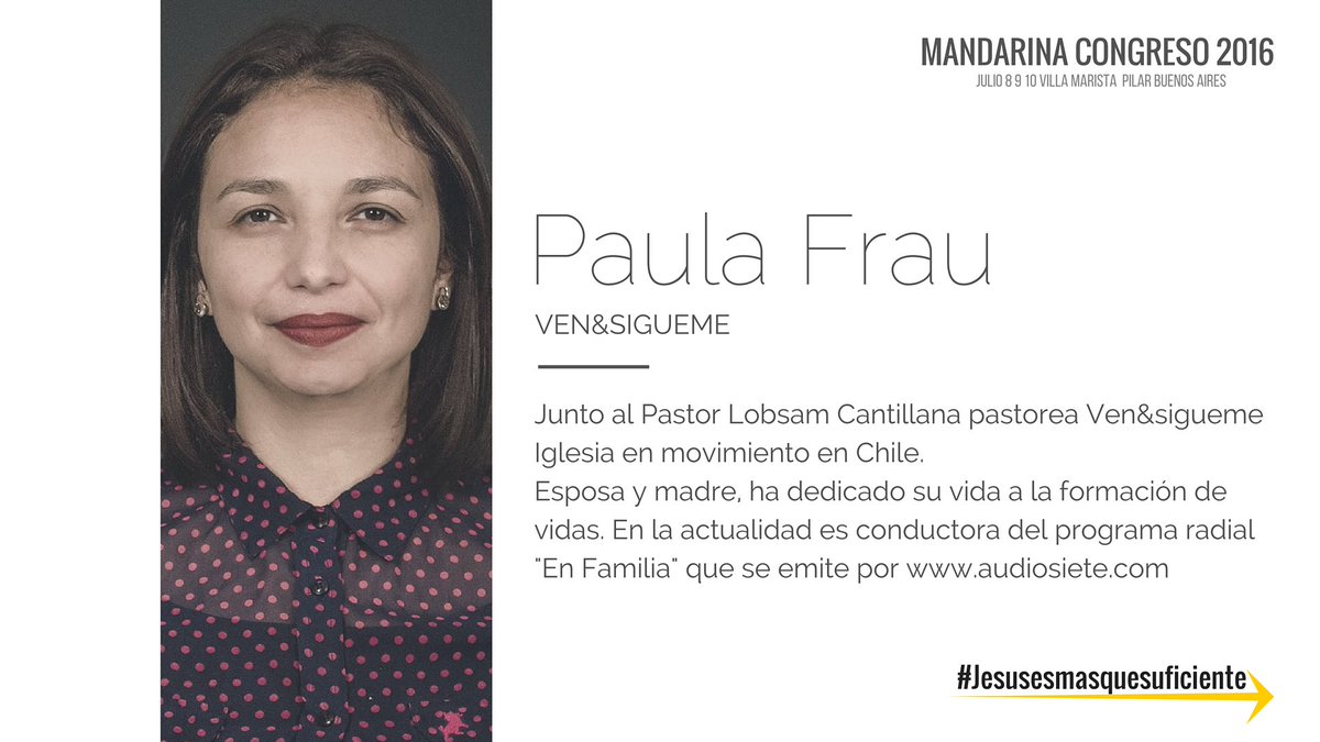 Mandarina Congreso 2016 #Jesusesmasquesuficiente
Inscribete ya!