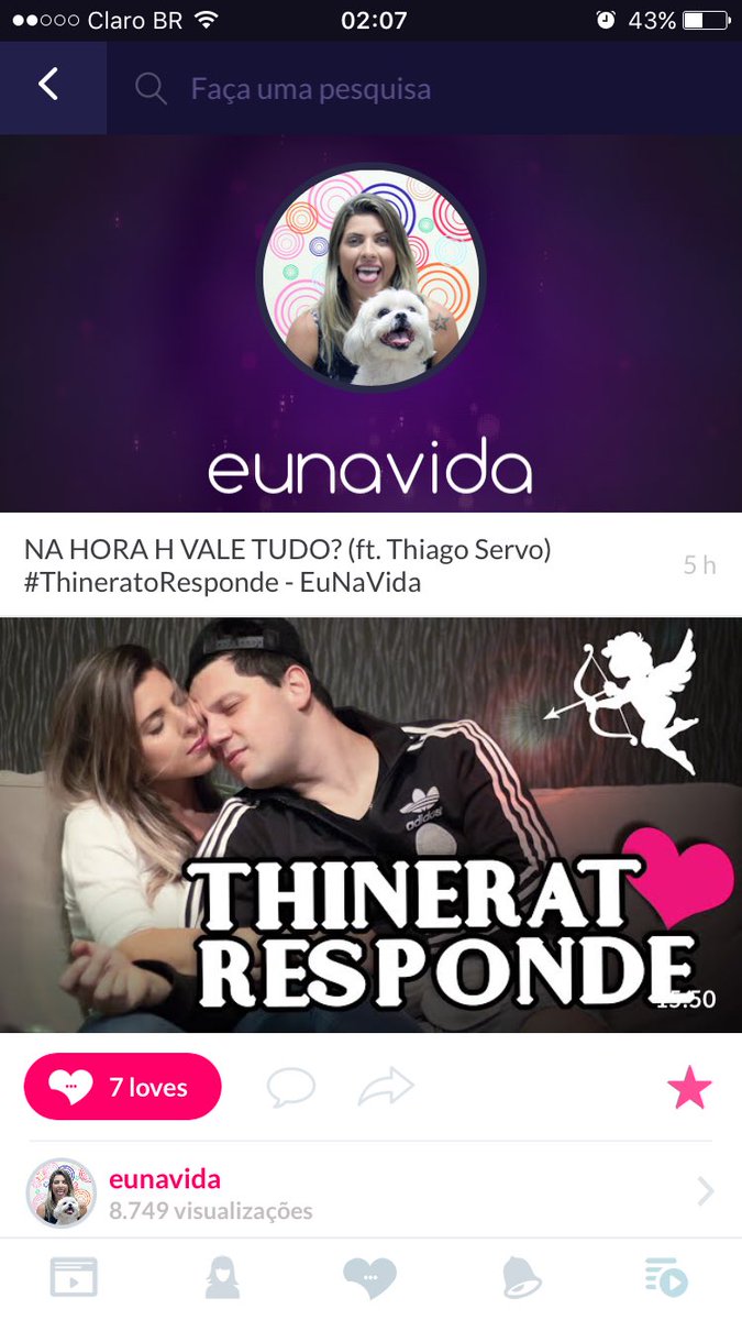 aninhaaortiz's tweet photo. O video de hoje do EuNaVida já está no #MeeApp bora lá distribuir mtos "loves" indicar pra geral e assistir de novo💗 https://t.co/detv8Eb5BD