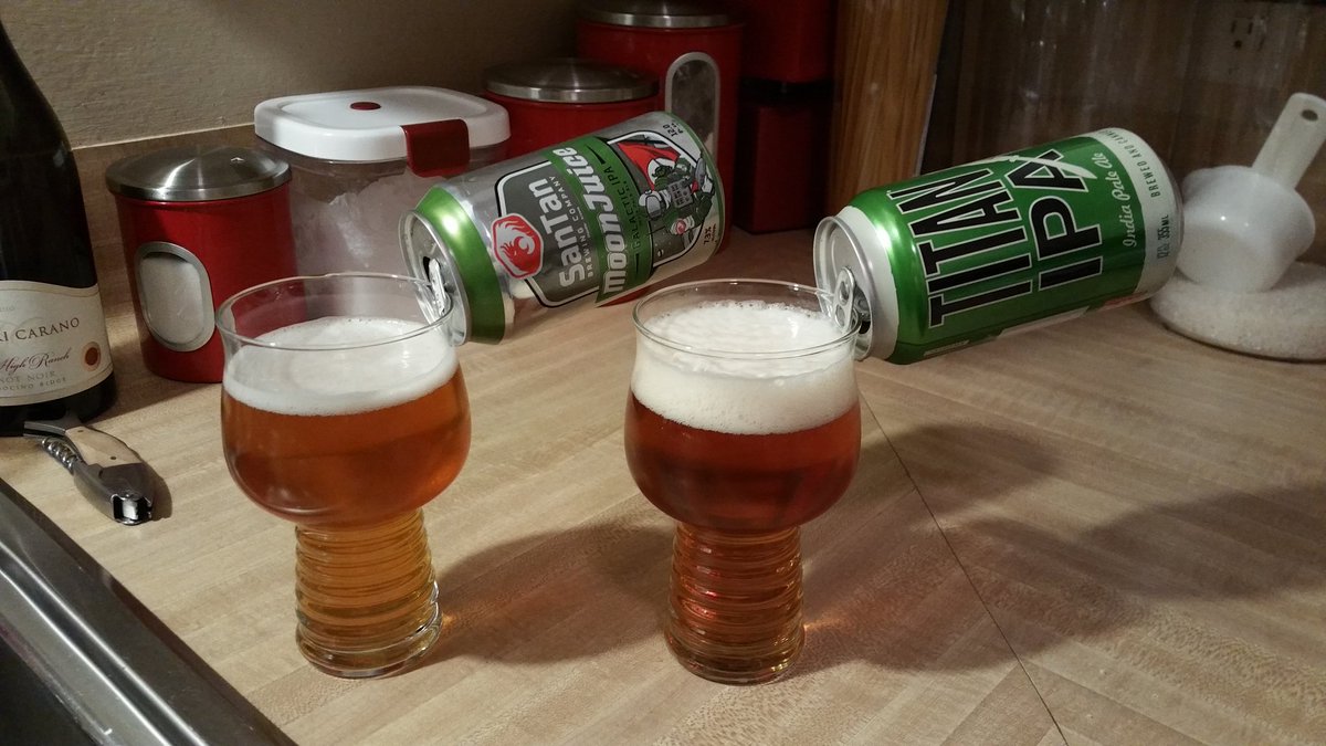SanTan Moonjuice and Great Divide Titan .. evening beers for the 2 of us