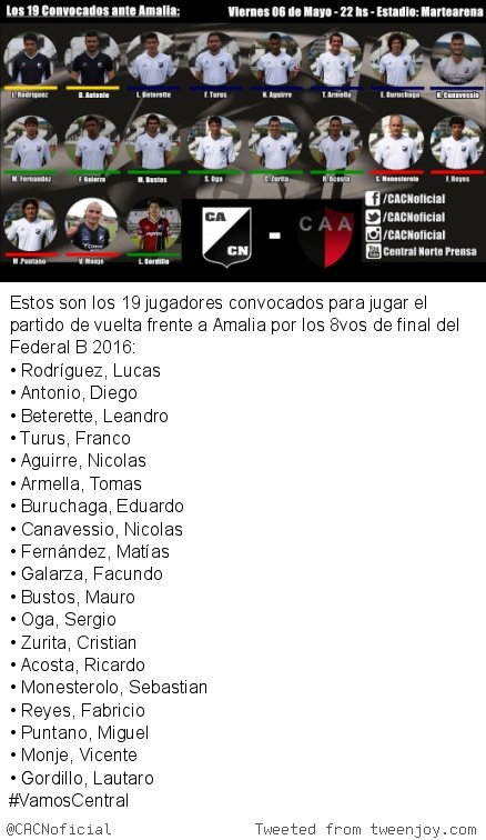 CACNoficial's tweet photo. #FederalB #Convocados https://t.co/9HLnLzYBay
