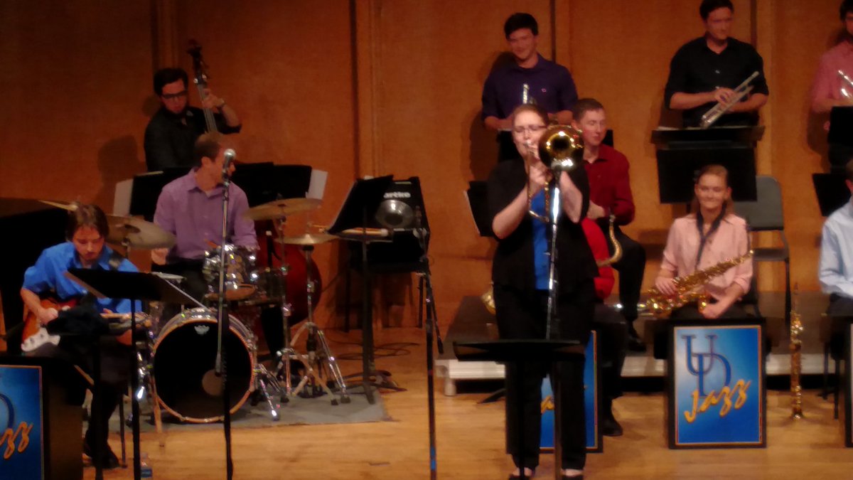 UD Jazz was awesome tonight!  Bone solos by Kristin Monroe and Tom Warnock.