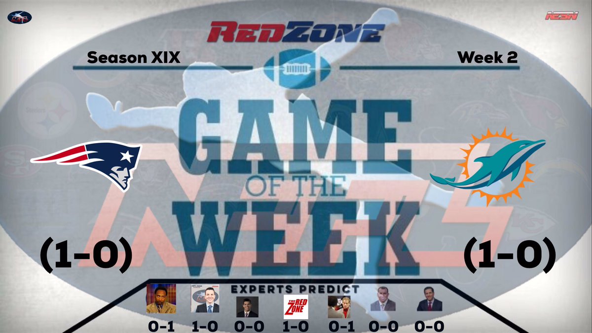 NEFLRedZone's tweet photo. This weeks GOTW features a matchup that has been settle by 3 or less in the last 6 matchups!

RT: NE 
Fav: Mia https://t.co/ucNn01aOjw
