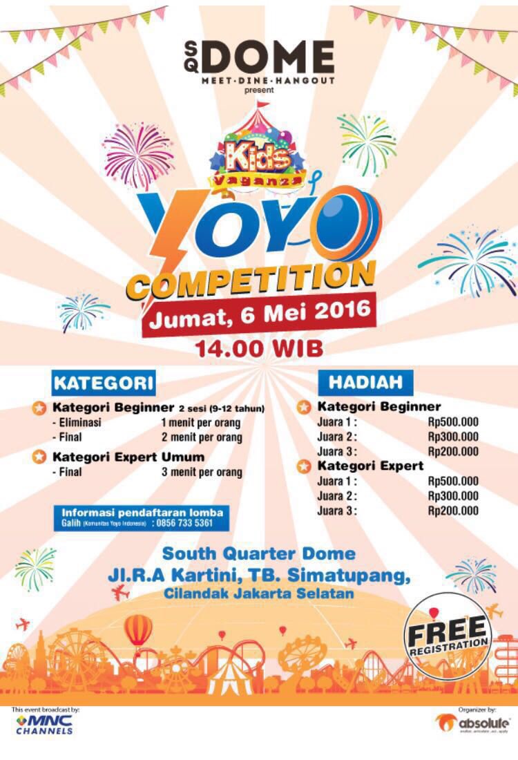 AbsoluteEOjkt's tweet image. #Absoluters sudah siap di @sq_dome untuk #yoyocompetition #yoyo #KidsVaganza