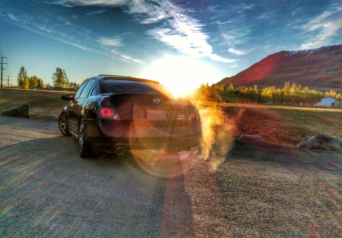 Devilhawk17's tweet photo. Taking in that morning sunshine... #Nissan #Alaska #sunrise #AlaskanAltima #EvilSER @NissanUSA @NissanMotorCo https://t.co/ADGw3QdmtR