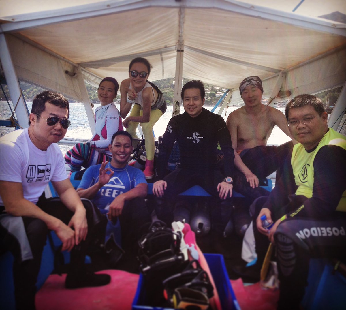 DIVEStinationPH's tweet photo. It was short but totally fun! Our friends from Taiwan enjoying their dive trip in Anilao 😊 Thank you for trusting us https://t.co/dWUZfJa1PQ