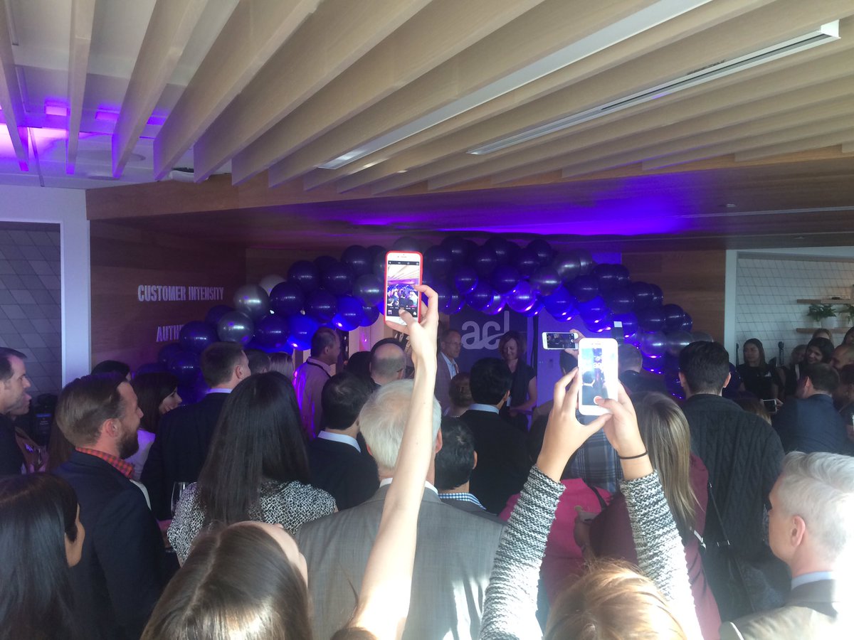 The ceremonial ribbon cutting brand new office @ACLServices's new #HQ! Fun party! #bctech #celebrate #aclspirit