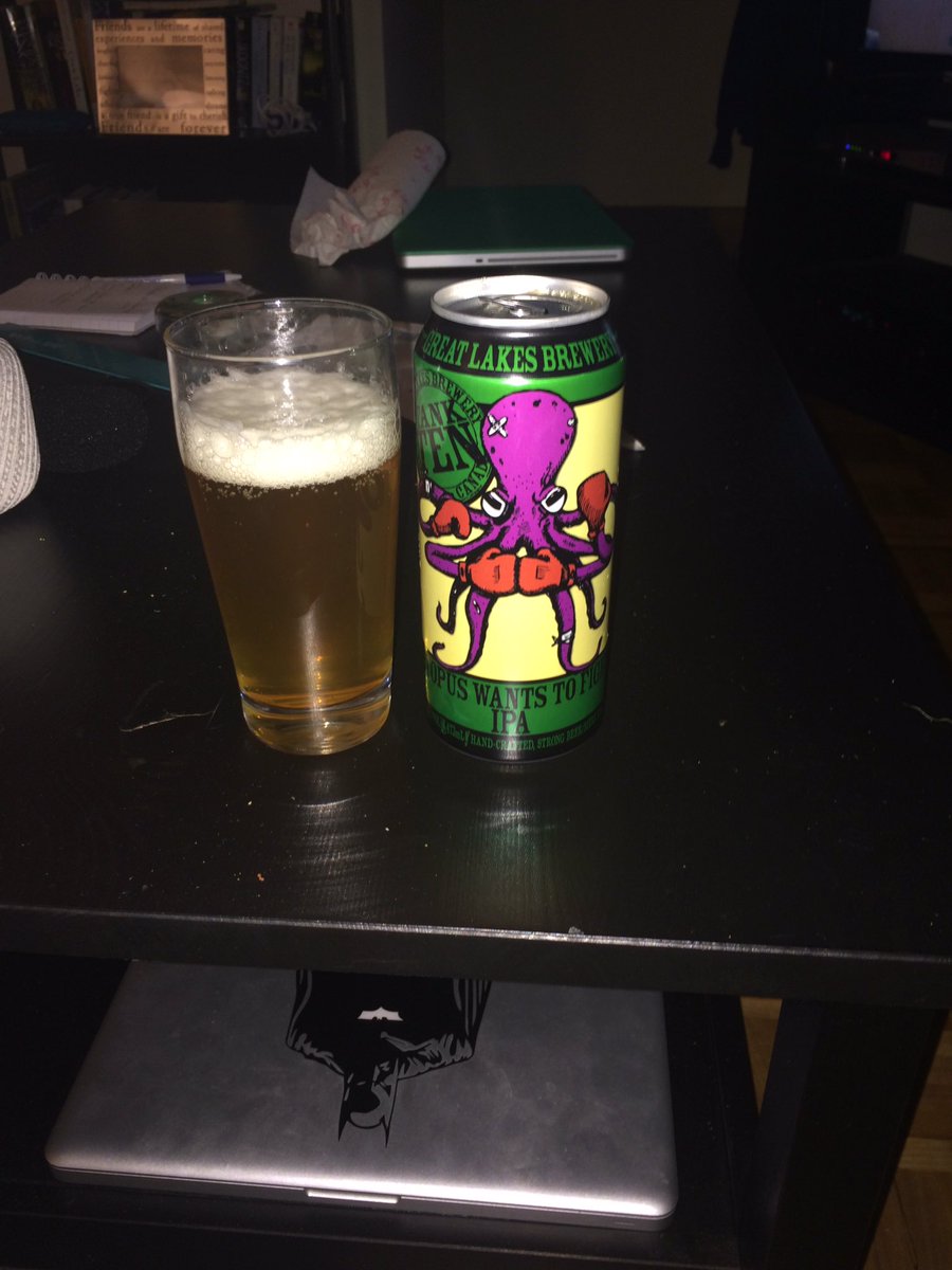 JamesSerafini's tweet photo. Second of the night. Great Lakes Brewing Octupus wants to fight IPA. Great first sip #beer #ontariocraft #LCBO https://t.co/vRvKSYDCuI