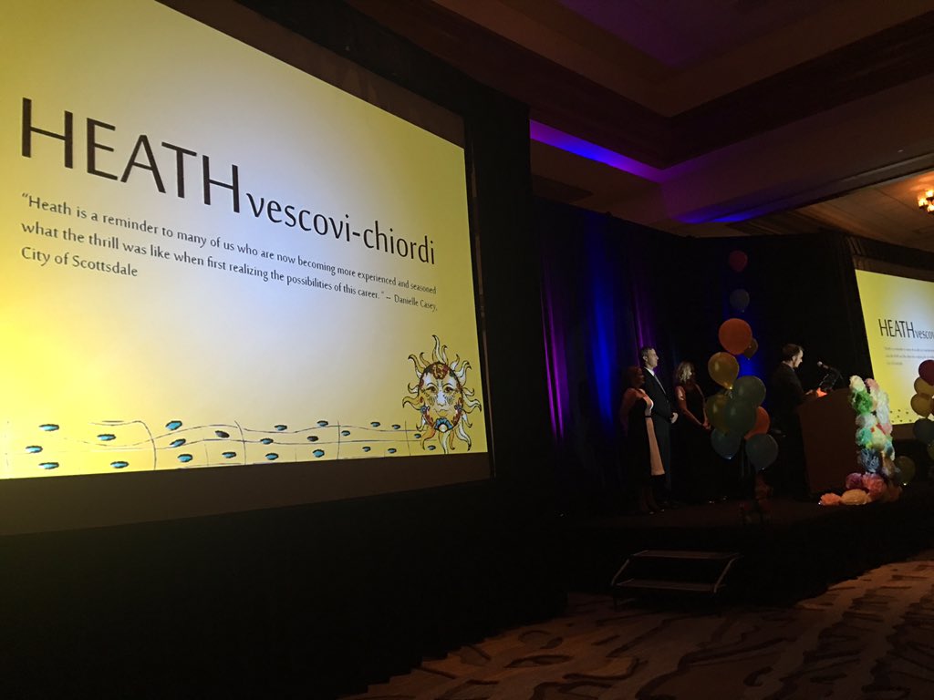 _AAED's tweet image. New Member of Year awarded to Heath Vescovi-Chiordi @townofmarana #aaedspringconference #eddeawards