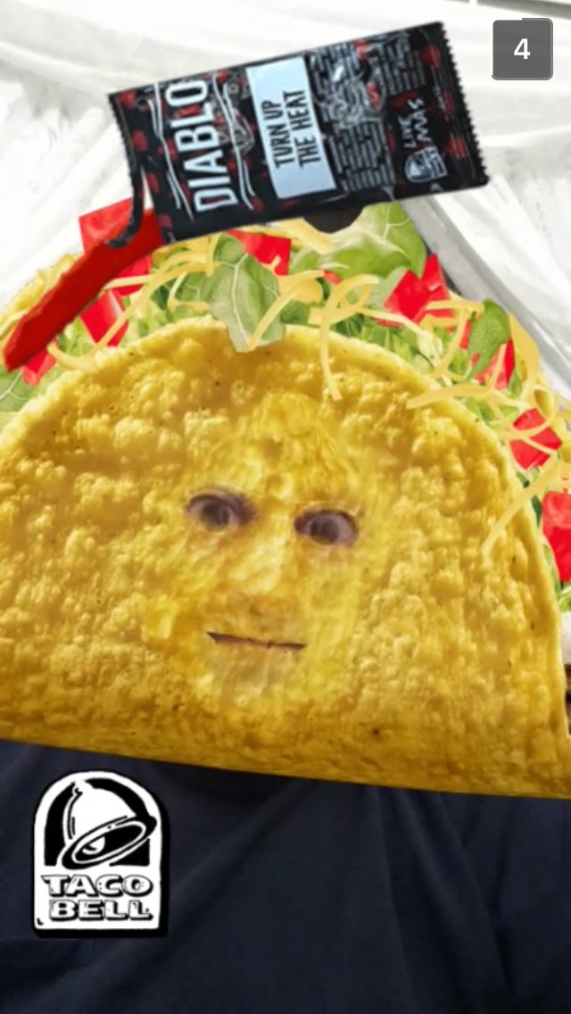 danika_garcia07's tweet photo. Dad figured out the filters. Happy Stinko de Mayo. #TacoHead https://t.co/mCDpHNjyMD