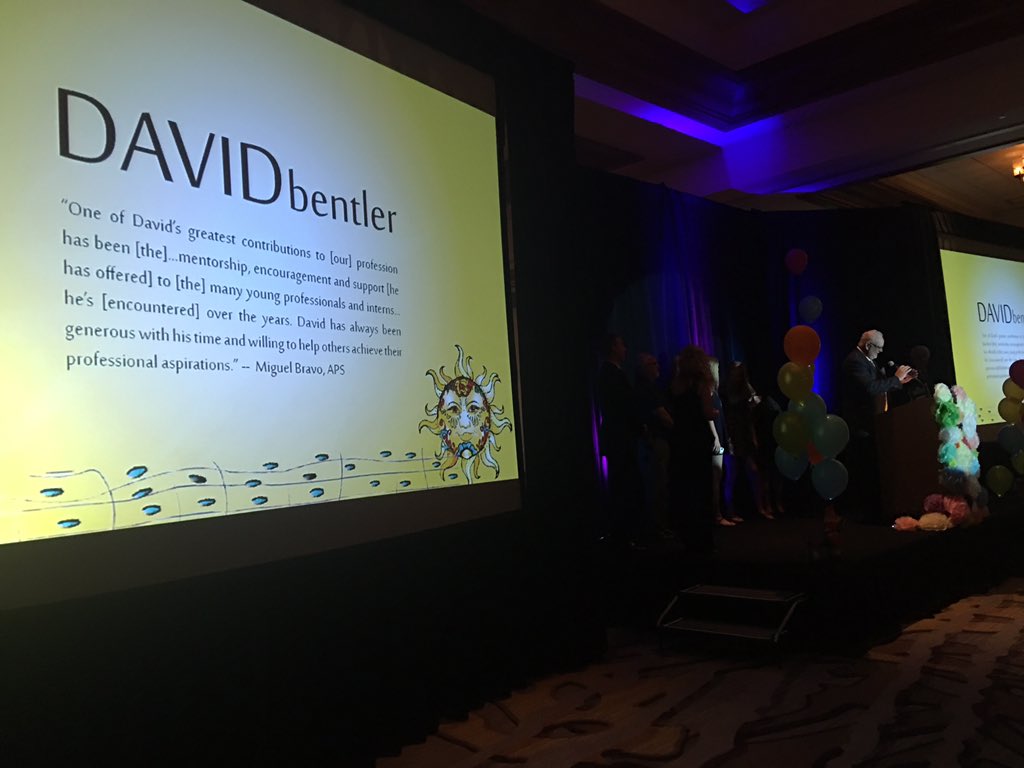 _AAED's tweet image. William Lampkin Long Term Excellence in ED awarded to David Bentler @apsFYI #aaedspringconference #eddeawards