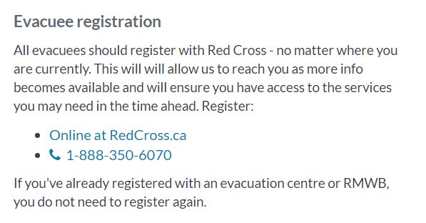 YourAlberta's tweet image. All evacuees should register with Red Cross if you haven&apos;t already. Go to bit.ly/1WbKpfo #ymmfire #ymm