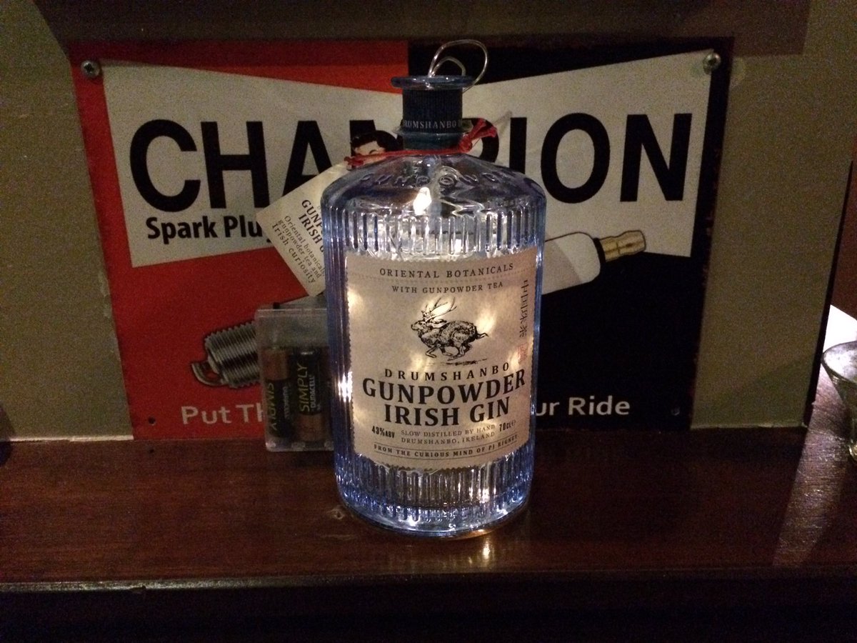 The sign says it all about this #IrishGin ..... Gunpowder Irish Gin now available <a href="/StockHouseRest/">StockHouse Restaurant</a>  #Champion